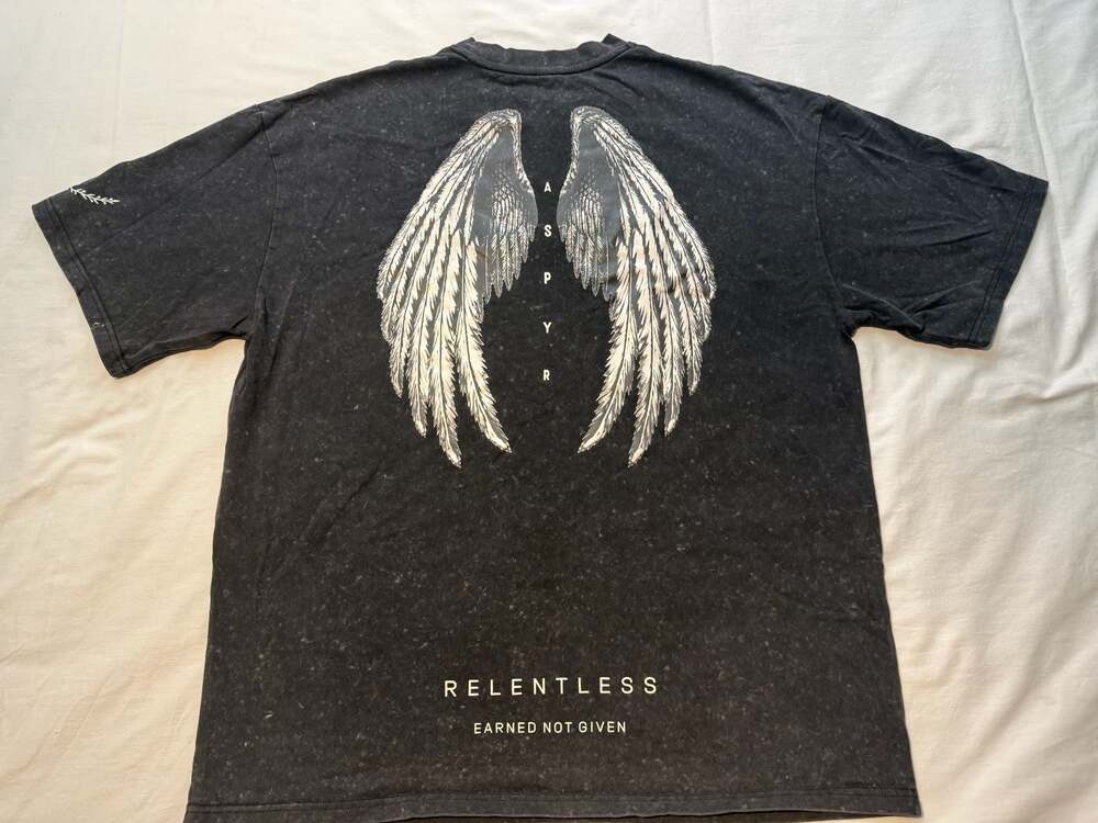 ASPYR Relentless Wings Mineral Wash Pump Cover T-Shirt Size L